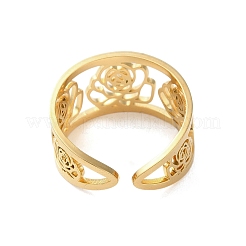 304 Stainless Steel Open Cuff Ring for Women&nbsp;RJEW-I102-01G
