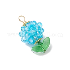 Flower Glass Pendants&nbsp;PALLOY-MZ00805-01