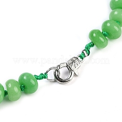 Dyed Natural Malaysia Jade Rondelle Graduated Beaded Necklaces for Women Men&nbsp;NJEW-K388-02I
