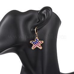 Glass Seed Beads Dangle Earrings&nbsp;EJEW-MZ00695