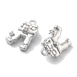 Rack Plating Brass Clear Cubic Zirconia Pendants&nbsp;KK-M102-21P-A
