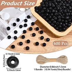 600Pcs Dyed Natural Wood Beads&nbsp;WOOD-PA0001-68B