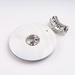 Shell Chinese Symbol Pendants&nbsp;SSHEL-E557-12P