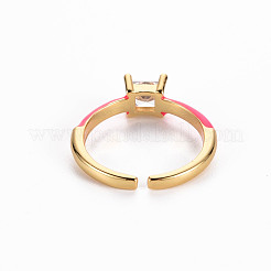 Brass Enamel Cuff Rings&nbsp;RJEW-T016-32A-NF