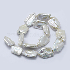 Natural Baroque Pearl Keshi Pearl Beads Strands&nbsp;PEAR-K004-35