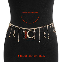 Moon Star Iron Crystal Rhinestone Tassel Waist Belly Chains for Women&nbsp;FS-WGB2333-01