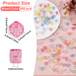 400Pcs Transparent Crakle Acrylic Beads&nbsp;PACR-PA0001-16