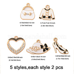 10Pcs 5 Styles Fashion Theme Alloy Enamel Pendants&nbsp;ENAM-FP0002-74