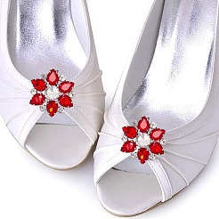 4Pcs 2 Style Flower Glass Rhinestone Shoe Decoration&nbsp;AJEW-AR0001-79A