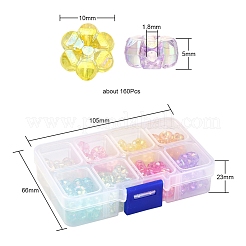 160Pcs 8 Colors Transparent Acrylic Beads&nbsp;MACR-YW0001-91