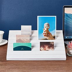 7-Slot Wooden Place Card Display Stands&nbsp;ODIS-WH0029-52D