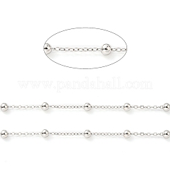 Anti-Tarnish Rhodium Plated 925 Sterling Silver Satellite Chains&nbsp;STER-F052-16P