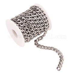 304 Stainless Steel Cuban Link Chains&nbsp;CHS-CJ0001-27A