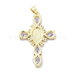 Rack Plating Brass Micro Pave Cubic Zirconia Pendants&nbsp;ZIRC-I059-15G-05