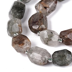 Natural Green Lodolite Quartz/Garden Quartz/Green Phantom Quartz Beads Strands&nbsp;G-N362-07A-04