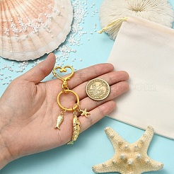 Ocean Brass Micro Pave Cubic Zirconia & Alloy Keychains&nbsp;KEYC-YW00273