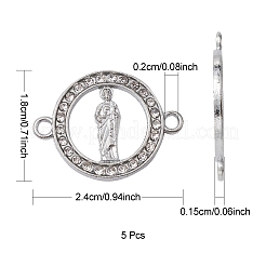 Alloy Connector Charms with Crystal Rhinestone&nbsp;FIND-YW0003-48