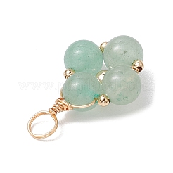 Natural Mixed Gemstone Round Copper Wire Wrapped Pendants&nbsp;PALLOY-JF03047