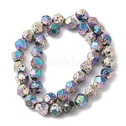 Blaking Painted Natural Lava Rock Beads Strands&nbsp;G-B086-A01-02A