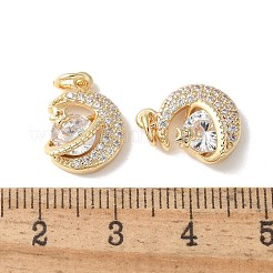 Brass Micro Pave Clear Cubic Zirconia Pendants&nbsp;KK-Q031-16G