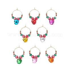 Christmas Iron Bell Wine Glass Ornaments&nbsp;HJEW-MZ00306