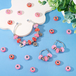 70Pcs 7 Colors Transparent Resin Rondelle European Beads&nbsp;RESI-TA0004-82