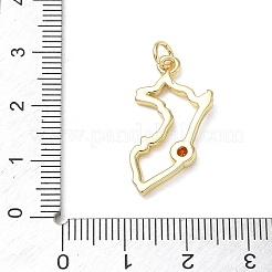 Brass Micro Pave Dark Orange Cubic Zirconia Pendants&nbsp;KK-CBA56EF-10G