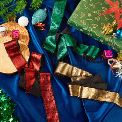 Christmas Theme 3 Rolls 3 Colors Polyester Frayed Ribbon&nbsp;DIY-TA0011-47B