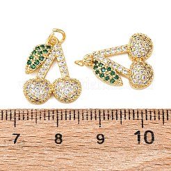 Brass Micro Pave Cubic Zirconia Pendants&nbsp;KK-K408-54G