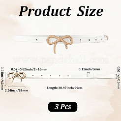 Alloy Bowknot PU Leather Chain Belts for Women&nbsp;AJEW-CL0003-62A