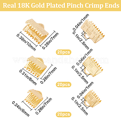 60Pcs 3 Size Long-Lasting Plated Brass Ribbon Ends&nbsp;KK-BBC0008-38