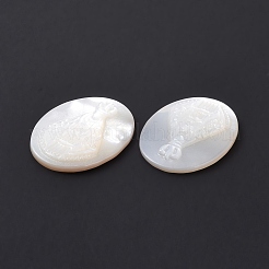 Natural White Shell Cabochons&nbsp;SSHEL-D083-15