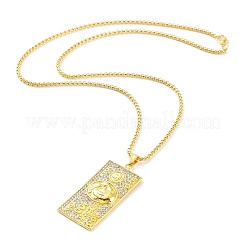 Golden Alloy Rhinestone Pendant Necklaces&nbsp;NJEW-P284-02G