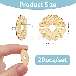20Pcs Brass Flower Washers&nbsp;KK-FH0008-16G