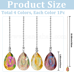 4Pcs 4 Colors Glass Charms&nbsp;HJEW-SP0001-74