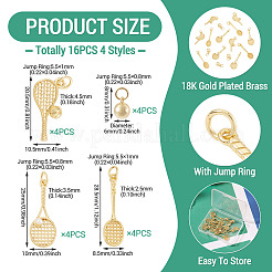 16Pcs 4 Styles Brass Pendants&nbsp;KK-TA0009-03