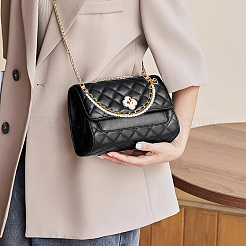 2Pcs 2 Colors PU Leather & Imitation Pearl Round Beaded Double Layer Bag Handles&nbsp;FIND-CL0001-18