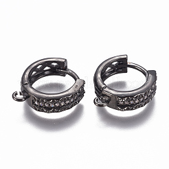 Brass Huggie Hoop Earring Findings&nbsp;ZIRC-F103-11