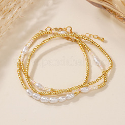 3Pcs Imitation Pearl Beaded Stretch Bracelets Sets for Women&nbsp;AM8486-4