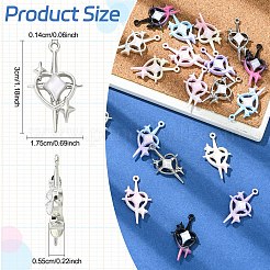 7Pcs 7 Colors Alloy with Cubic Zirconia Pendants&nbsp;FIND-YW0011-01