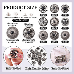 9 Style Alloy Decorative Rivets&nbsp;BUTT-SW0001-05