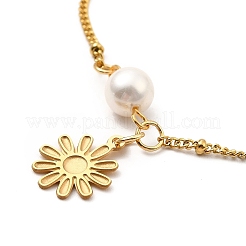 CCB Pearl Link Anklet&nbsp;AJEW-C021-04G