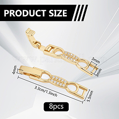8Pcs Bowknot Brass Clear Cubic Zirconia Watch Band Clasps&nbsp;ZIRC-PH0001-55G