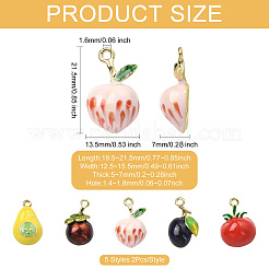 10Pcs 5 Styles Alloy Enamel Pendants&nbsp;ENAM-CJ0007-21