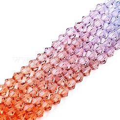 Gradient Color Baking Paint Glass Bead Strands&nbsp;DGLA-A039-T4mm-A015