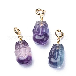 Carved Natural Fluorite Pendants&nbsp;G-J387-46