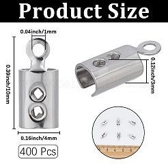 400Pcs 304 Stainless Steel Folding Crimp Ends&nbsp;STAS-CN0001-75
