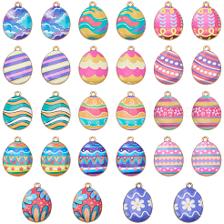 28Pcs 14 Colors Printed Alloy Pendants&nbsp;ENAM-BM0001-31