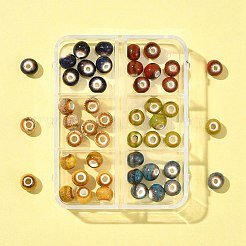 6 Colors Handmade Fancy Antique Glazed Porcelain Ceramic Round Beads&nbsp;PORC-FS0001-02