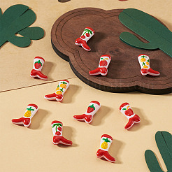 10Pcs 5 Styles Boot Baking Paint Glass Enamel Beads&nbsp;LAMP-TA0002-80B